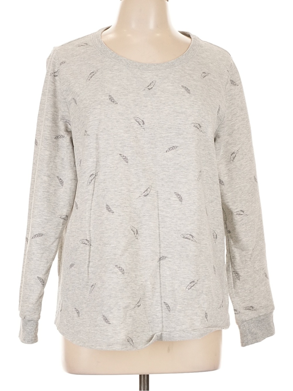 Sonoma Goods for Life Gray Feather Print Sweatshirt XL